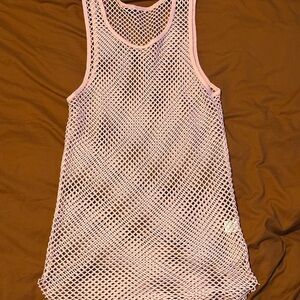 NWOT Pink Mesh Sleeveless Top